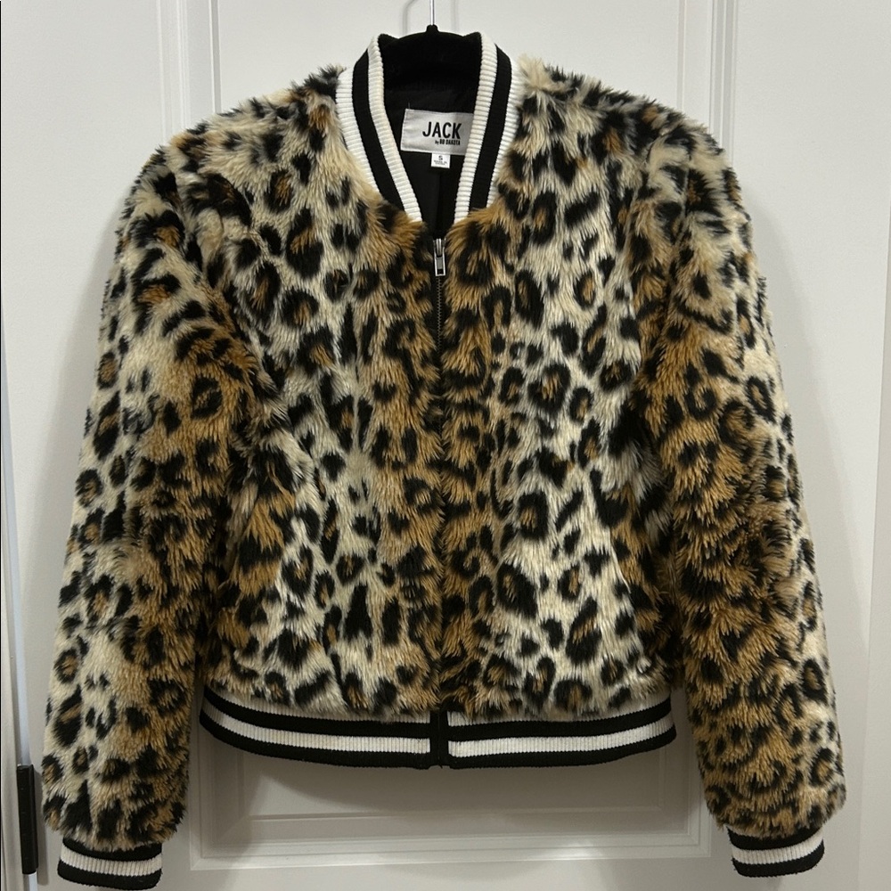 BB Dakota Animal Print Faux Fur Jacket S - Picture 4 of 5